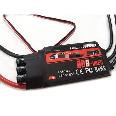 APEFIT Drone Accessories for Hobbywing for Skywalker 12A 20A 30A 40A 50A 60A 80A ESC Speed Controller with UBEC for RC Airplanes Helicopter Replaceable (Color : 80A)