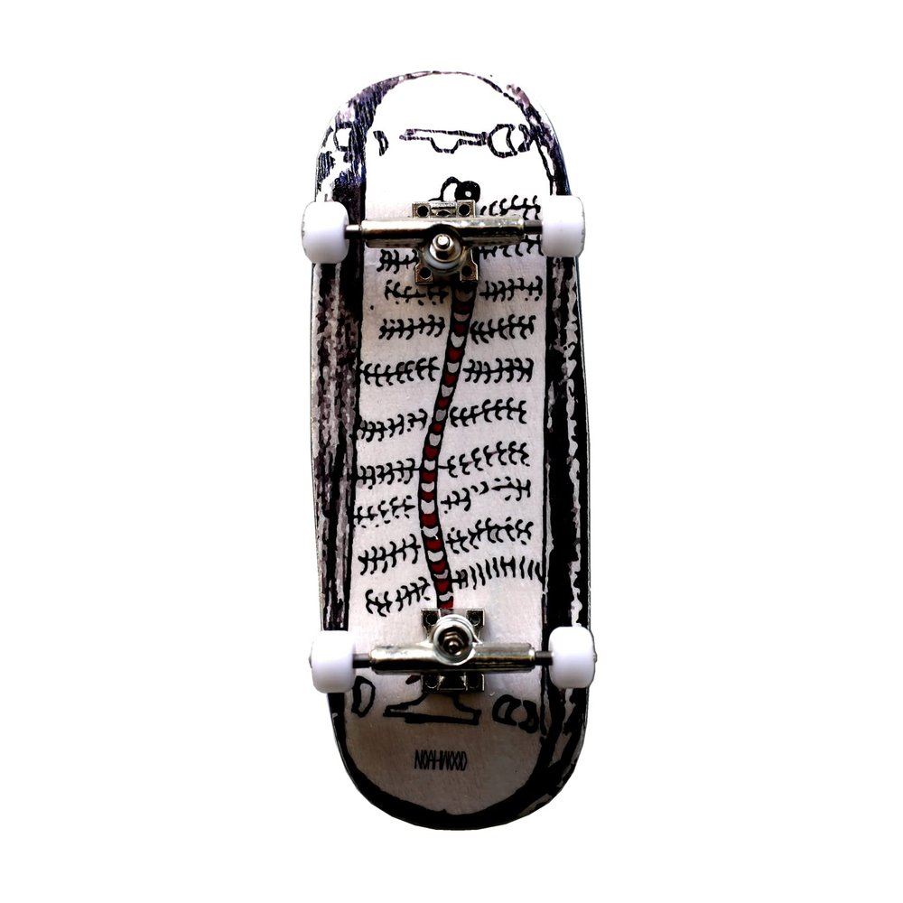 NOAHWOOD Wooden (35X97mm Deck) Fingerboards (Noah Team 10S PRO Hand Mould Made Short Nose Short Tail Deck)(+34mm Old School King Silvery Trucks)(+NW Handmade Logo PRO Wheels ii) (Millipede)