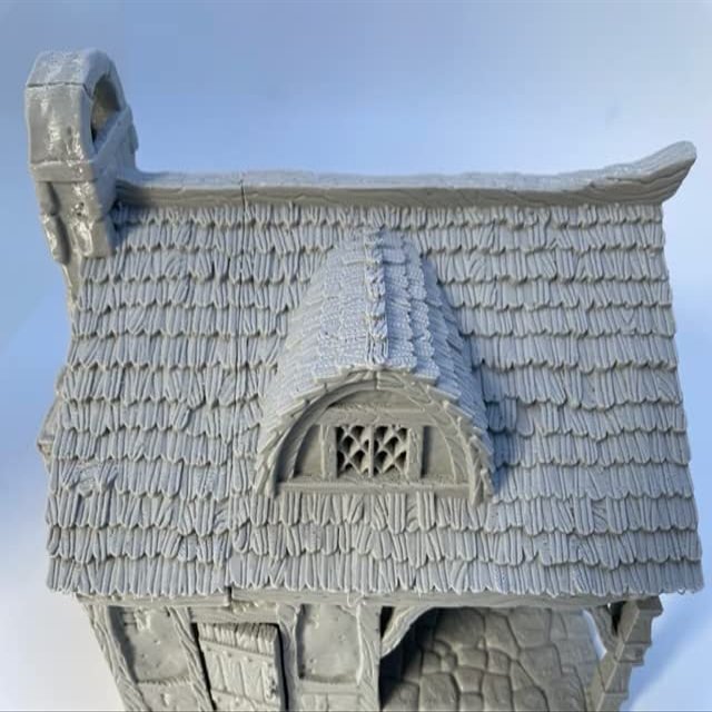 Bakery - HERO Creations - 1:28 - RPG - Miniature Terrain - Scenery - 3D Printed - Dungeons and Dragons - DND - Pathfinder - Lord of The Ring (Shingle roof)