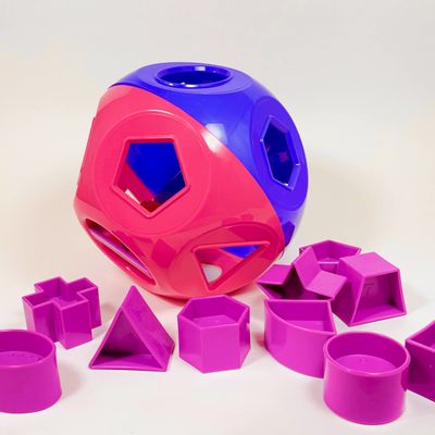 Pink and Purple Shape Sorter for Toddlers with Numbers