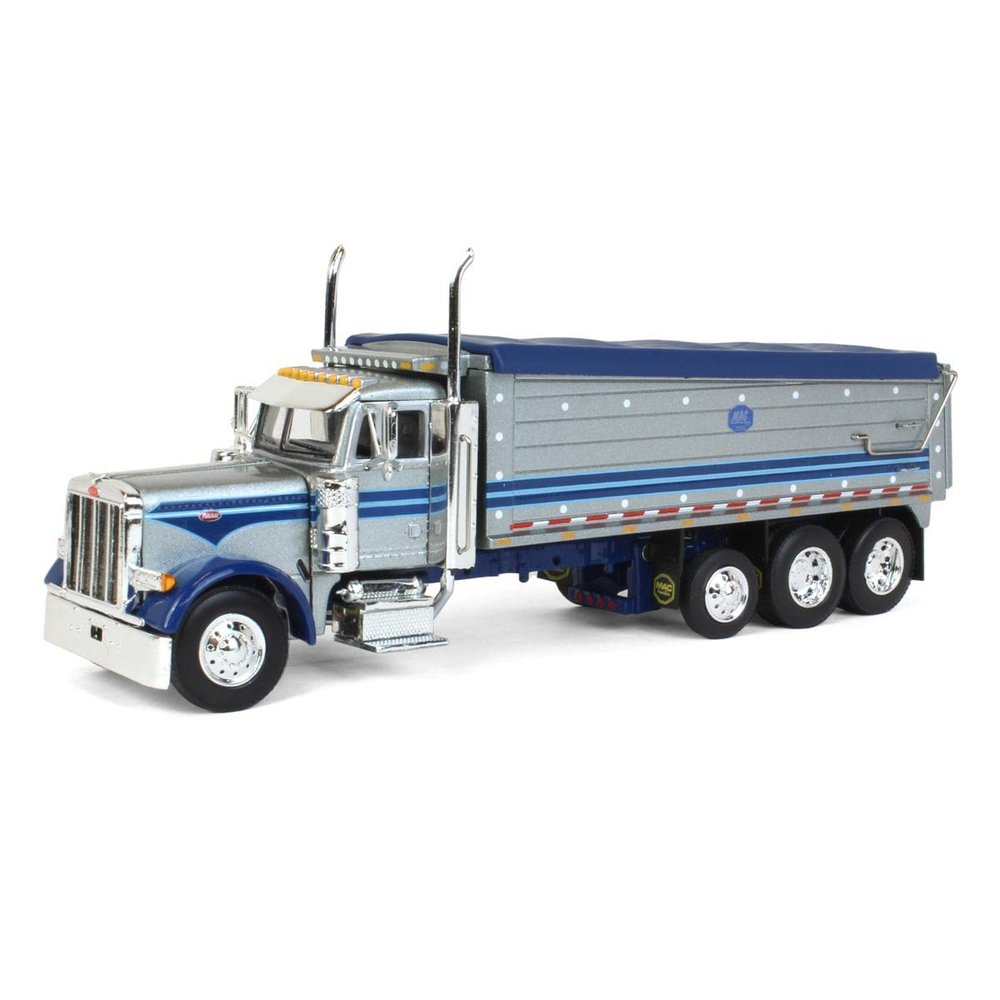 DCP 1/64 Silver & Blue Peterbilt 379 w/Tri-Axle MAC Dump Body 60-1342