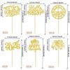 24 PCS 2026 Happy New Year Cupcake Toppers Glitter Balloon Fireworks Clock Hello 2026 Cupcake Picks for Cheers to 2026 Happy New Year Theme Holiday Party Cake Decorations Supplies Gold view 2