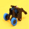 QingLeng Nylon Sturdy & Stable Wheelie Bar with Dual Spring Buffer for Traxxas 1/10 EREVO 2.0 E-REVO E REVO - Blue Wheels view 2