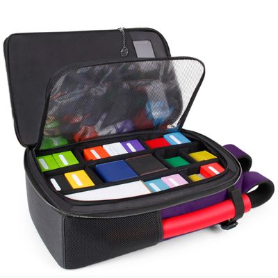 ENHANCE MTG Backpack - Collector's Edition TCG Backpack for Deck Boxes, Sleeved Cards, Playmats, MTG Accessories - Customizable Card Organization with Built-in Defender Screen (Dragon Purple)