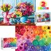 1000 Pieces Flower Puzzles for Adults, 2 Pack Colorful Flowers Jigsaw Puzzles, Spring Plants Rose Daisy Blooms Challenging Funny Puzzles for Friends Family Activity Game Nights Gifts view 1
