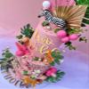 JeVenis Pink Jungle Animals Cake Decoration Pink Wild One Party Supplies Girl Jungle Safari Cake Decoration Two Wild Cake Topper Baby Shower Birthday Decoration view 3