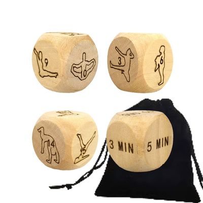 4Pcs Luxury Romantic Fun Talking Love Yoga Dice Naughty Night Dice/Fitness Dice Couple Dice Bed Game Dice Gift for Adults-Improve Love of Lover Gift