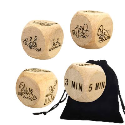 4Pcs Natural Romantic Talking Love Yoga Naughty Night Dice Couple Bedroom Game Dice for Adults/Love Dice Party Dice-Improve Love of Lover Gift