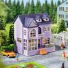 Spilay Dollhouse DIY Miniature Wooden Furniture Kit,Mini Handmade Doll House with LED,1:24 Scale Creative Woodcrafts for Adult Friend Lover Birthday Gift D32 view 2