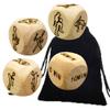 4Pcs Luxury Wooden Fitness Ball Game Skills Decision Dice Naughty Night Dice/Sports Dice Funny Couple Dice Portable Choices Gift for Friends Gift view 1
