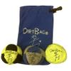 DIRTBAG Classic Footbag 3 Pack with Pouch, Unique, Footbag Set with Signature Carry Bag- Fl. Yellow/Black, Grey/Blue with Blue Pouch. view 1