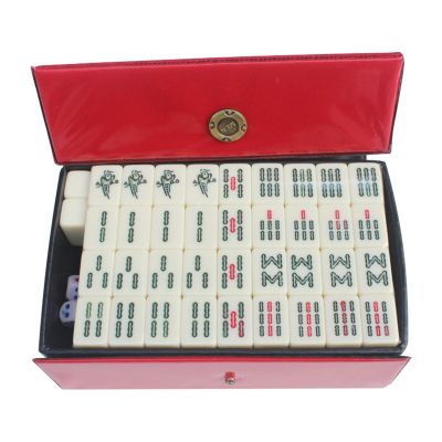 Mahjong Game Set,144pcs Mini Mahjong Tiles - Complete Mahjongg Board Games, Classic Majiang Game Set for Adults Teens Huibei