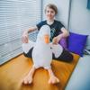 WEIGEDU 30" Large Goose Stuffed Animals Plush Toys Swan Duck for Kids Babies Bedtime Birthday Easter Gifts, Stuffed Goose Throw Plush Pillow Super Soft, White view 3