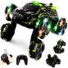 Chandler RC Car Rechargeable USB 6 Wheels Drive Smoke Light Dual Grip Remote Control Hand Gesture Sensor an Off Road Climbing Drift Stunt 360 Degree Rotating Flipping Back Car JC03 (Green) view 1