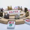 RNK Gaming Mexican Train Dominoes Set Double 12 Color with Numbers and Wooden Hub 8 Metal Trains and Aluminum Case view 3