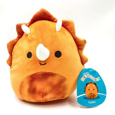 Squishmallows Kellytoy 2022 7 inch Lyan The Triceratops with Bonus Pen, Lyan Triceratops