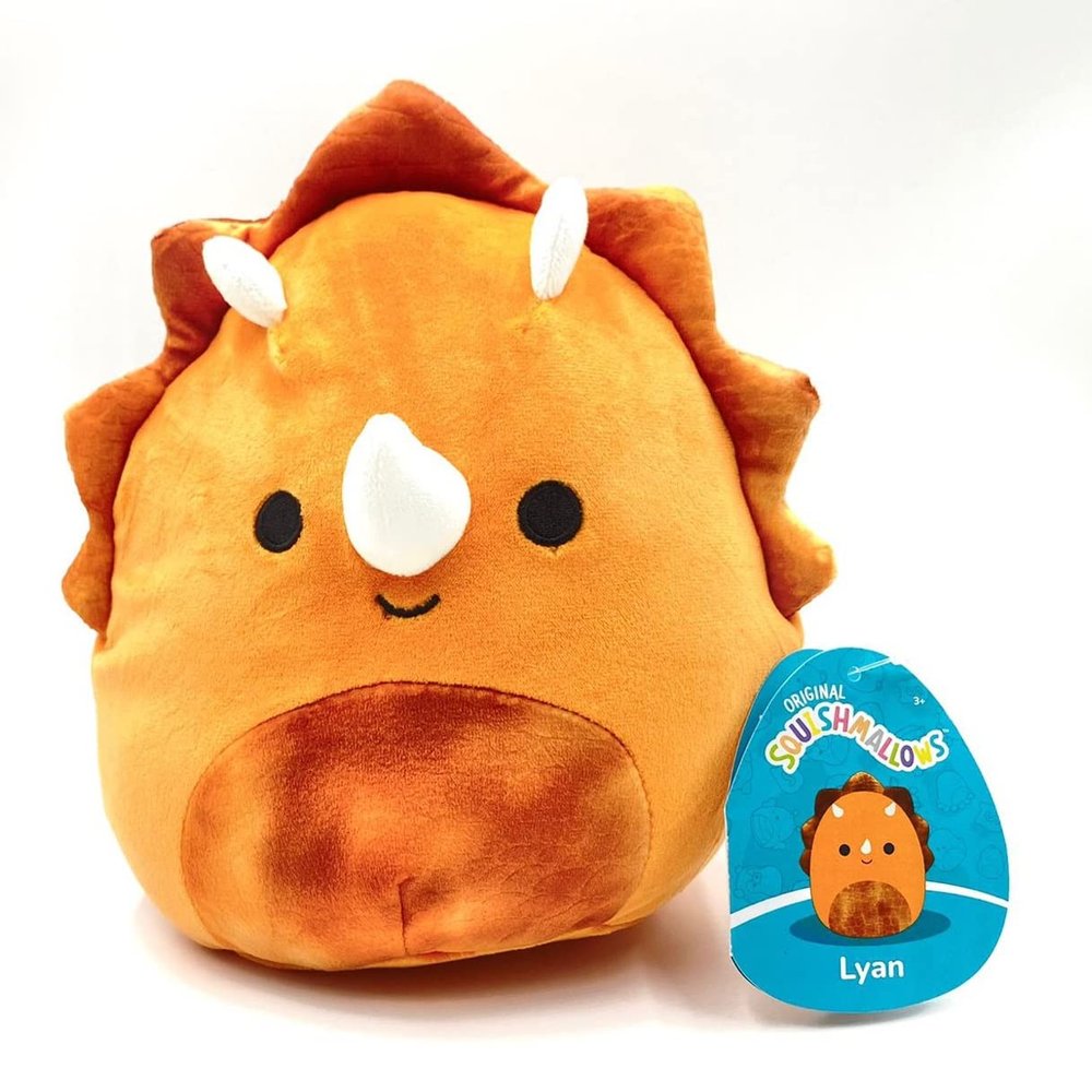 Squishmallows Kellytoy 2022 7 inch Lyan The Triceratops with Bonus Pen, Lyan Triceratops