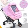 Car Seat Covers for Babies,Baby Car Seat Cover for Boys Girls, Windproof Infant Carseat Cover,Kick-Proof Car Seat Canopy with Breathable Mesh Peep Window(Pink Stripe) view 3