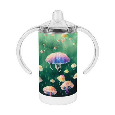 Ocean Themed Sippy Cup - Watercolor Baby Sippy Cup - Jellyfish Art Sippy Cup