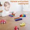 Alphabet Pop Fidget Toy Letters ABC Numbers Learning and Educational Toys Square Sensory Toys Popper Games Stress Relief Gifts for Kids Macaron 2 Packs Single Side(Uppercase and Lowercase Letters) view 4