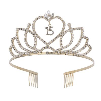 FOMIYES 1pc Silver Rhinestone Inlay Headband for Birthday Lightweight Alloy Hair Clasp Comb Elegant Party Accessory for Girls and Teens