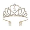 FOMIYES 1pc Silver Rhinestone Inlay Headband for Birthday Lightweight Alloy Hair Clasp Comb Elegant Party Accessory for Girls and Teens view 1