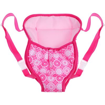 18 Inch Baby Doll Carrier - Pink Cotton Adjustable Strap for Little Girls, Portable and Comfortable Doll Accessory for Travel and Play, Without
