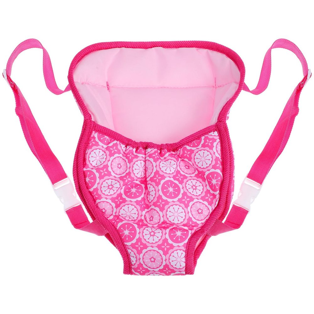 18 Inch Baby Doll Carrier - Pink Cotton Adjustable Strap for Little Girls, Portable and Comfortable Doll Accessory for Travel and Play, Without