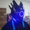MAKSJIUCosplay Halloween Party Mask, Street Photography Cos Props Mask, LED Light-emitting Punk Mask view 3