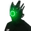 MAKSJIUCosplay Halloween Party Mask, Street Photography Cos Props Mask, LED Light-emitting Punk Mask view 1