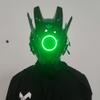 MAKSJIUCosplay Halloween Party Mask, Street Photography Cos Props Mask, LED Light-emitting Punk Mask view 3