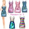 20 Pcs Doll Clothes and Accessories Handmade 3 Sequins Dresses 4 Fashion Dresses 3 Tops and Pants Casual Outfits 10 Shoes for 11.5 inch Girl Dolls in Random view 3