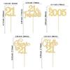 Gyufise 30Pcs 21st Birthday Cupcake Toppers Hello 21 Cupcake Picks 2005 Cupcake Topper for Happy 21st Birthday Anniversary Party Cake Decorations Supplies Gold view 2