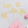 Gyufise 30Pcs 21st Birthday Cupcake Toppers Hello 21 Cupcake Picks 2005 Cupcake Topper for Happy 21st Birthday Anniversary Party Cake Decorations Supplies Gold view 3