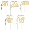Gyufise 30Pcs 90th Birthday Cupcake Toppers 90 Fabulous Cupcake Picks Cheers to 90 1935 Cake Decorations for Happy 90th Birthday Wedding Anniversary Party Decoration Supplies Gold view 2