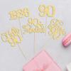 Gyufise 30Pcs 90th Birthday Cupcake Toppers 90 Fabulous Cupcake Picks Cheers to 90 1935 Cake Decorations for Happy 90th Birthday Wedding Anniversary Party Decoration Supplies Gold view 3