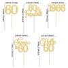 Gyufise 30Pcs 60th Birthday Cupcake Toppers 60 Fabulous Cupcake Picks Cheers to 60 1966 Cake Decorations for Happy 60th Birthday Wedding Anniversary Party Decoration Supplies Gold view 2