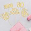 Gyufise 30Pcs 60th Birthday Cupcake Toppers 60 Fabulous Cupcake Picks Cheers to 60 1966 Cake Decorations for Happy 60th Birthday Wedding Anniversary Party Decoration Supplies Gold view 3