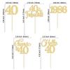 Gyufise 30Pcs 40th Birthday Cupcake Toppers 40 Fabulous Cupcake Picks Cheers to 40 1986 Cake Decorations for Happy 40th Birthday Wedding Anniversary Party Decoration Supplies Gold view 2