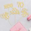 Gyufise 30Pcs 70th Birthday Cupcake Toppers 70 Fabulous Cupcake Picks Cheers to 70 1956 Cake Decorations for Happy 70th Birthday Wedding Anniversary Party Decoration Supplies Gold view 3