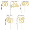 Gyufise 30Pcs 50th Birthday Cupcake Toppers 50 Fabulous Cupcake Picks Cheers to 50 1975 Cake Decorations for Happy 50th Birthday Wedding Anniversary Party Decoration Supplies Gold view 2