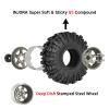 INJORA 1.9 S5 Mud Tires Set Offset -8.9mm Beadlock Wheel Rim for 1/10 RC Crawler Car Axial SCX10 90046 UTB18 TRX4 SCX10 Pro (Grey) view 2