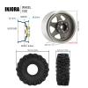 INJORA 1.9 S5 Mud Tires Set Offset -8.9mm Beadlock Wheel Rim for 1/10 RC Crawler Car Axial SCX10 90046 UTB18 TRX4 SCX10 Pro (Grey) view 3