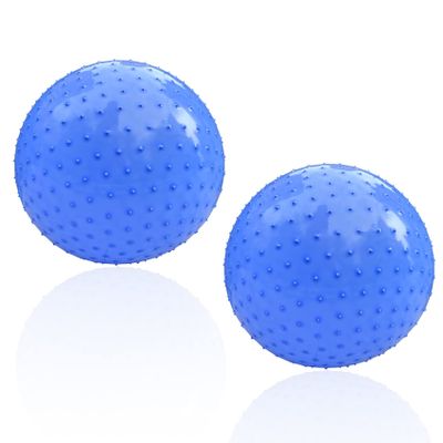 penepico Large Sensory Massage Ball for Kids, 2 Pack 33.5" 85CM Macaron Blue Bouncy Exercise Balls for Toddlers, Big Inflatable Toys with Tactile Spikes, Outdoor Giant Yoga Balls, Large Beach Ball