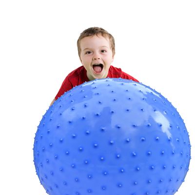 penepico Large Sensory Massage Ball for Kids, 33.5" 85CM 3.1lbs Macaron Blue Bouncy Exercise Balls for Toddlers, Big Inflatable Toys with Tactile Spikes, Outdoor Giant Yoga Balls, Large Beach Ball