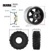 INJORA 1.9 S5 Mud Tires Set Offset -8.9mm Beadlock Wheel Rim for 1/10 RC Crawler Car Axial SCX10 90046 UTB18 TRX4 SCX10 Pro (Black) view 3