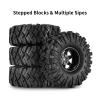 INJORA 1.9 S5 Mud Tires Set Offset -8.9mm Beadlock Wheel Rim for 1/10 RC Crawler Car Axial SCX10 90046 UTB18 TRX4 SCX10 Pro (Black) view 4
