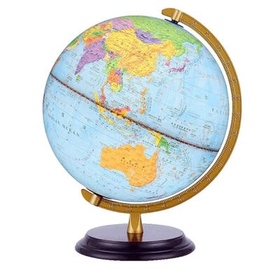 Globe Vintage World Educational Globe with Wooden Stand World Globe Lamp Office Decoration Globe 32cm/12.5in Diameter Globe for Decor