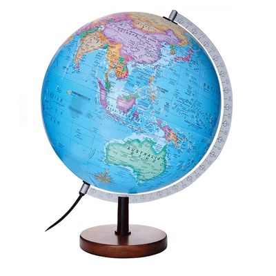 Globe Creative World Globe Luminous Led Lights with Wooden Frame Geographical Tactile Luminous Office Decoration Globe Globe for Decor