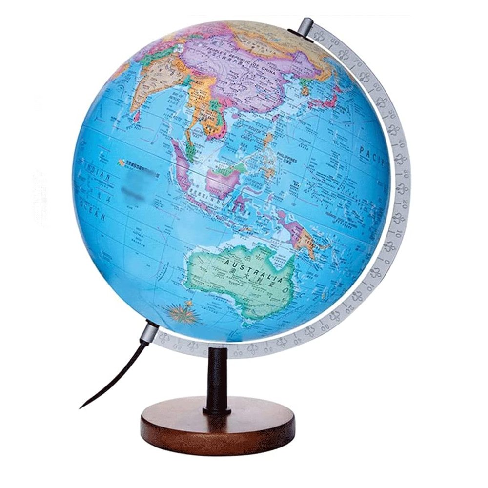 Globe Creative World Globe Luminous Led Lights with Wooden Frame Geographical Tactile Luminous Office Decoration Globe Globe for Decor